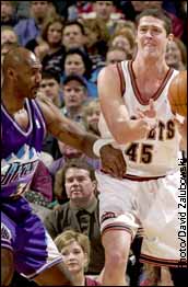 Karl Malone and Laef LaFrentz